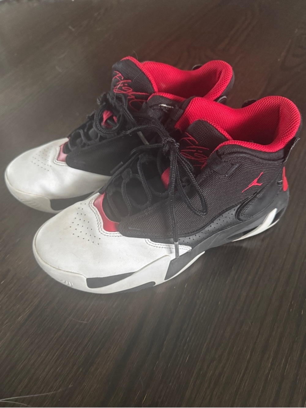 Jordan Kids Black/White/Red High-Top Sneakers